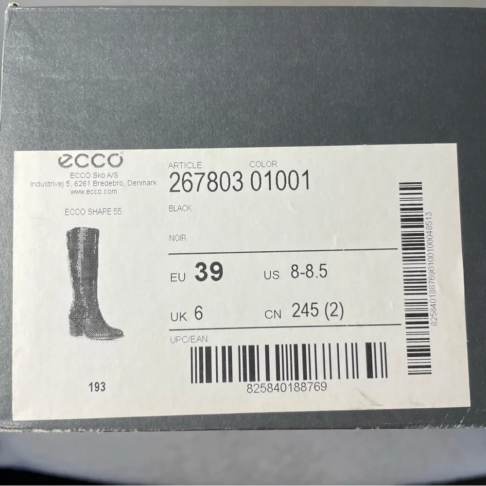 Ecco Black Leather Boots Women Size US 8-8 1/2 (39) - Picture 12 of 16